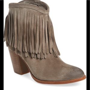 Frye Ilana Grey fringe bootie